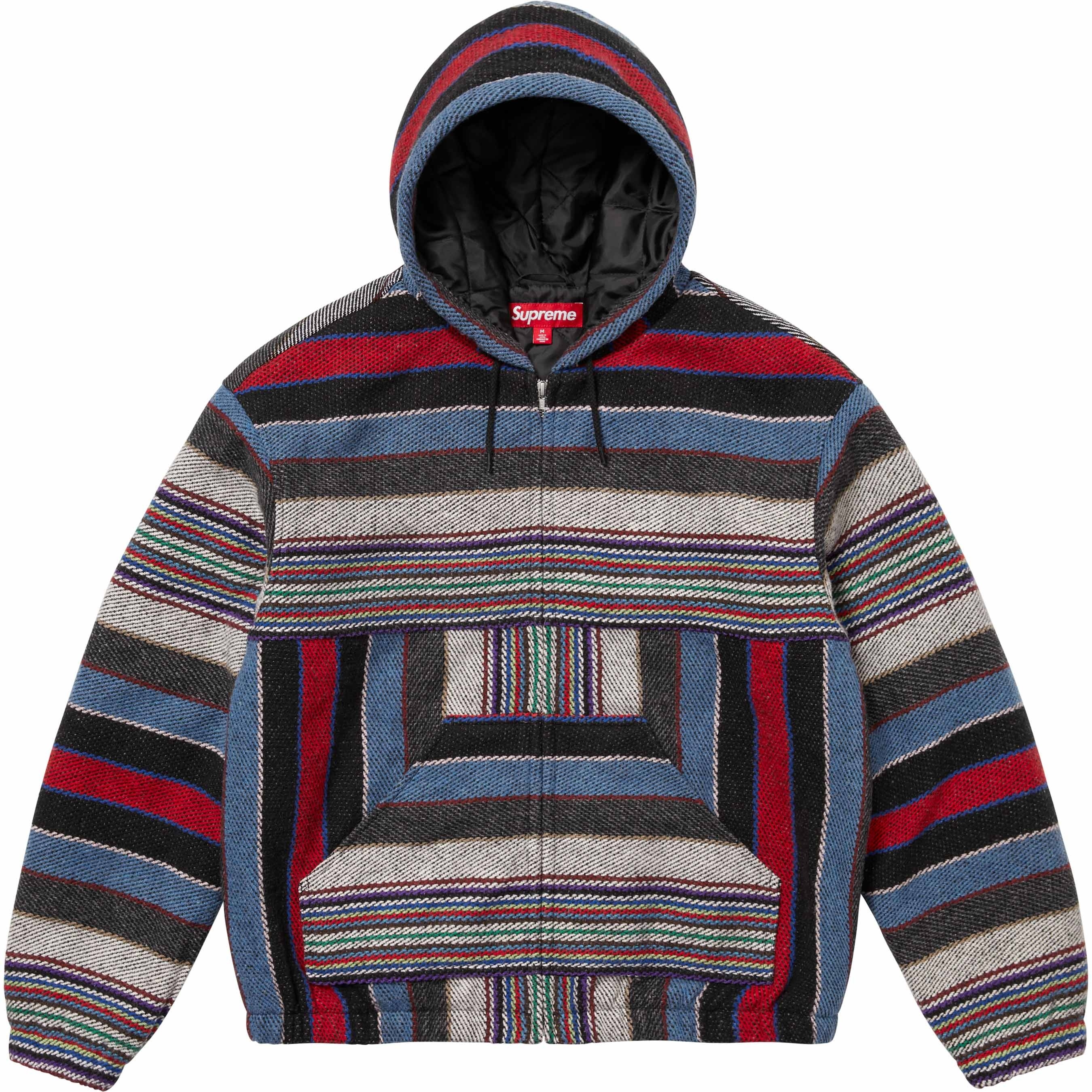 Woven Stripe Hooded Jacket view 4